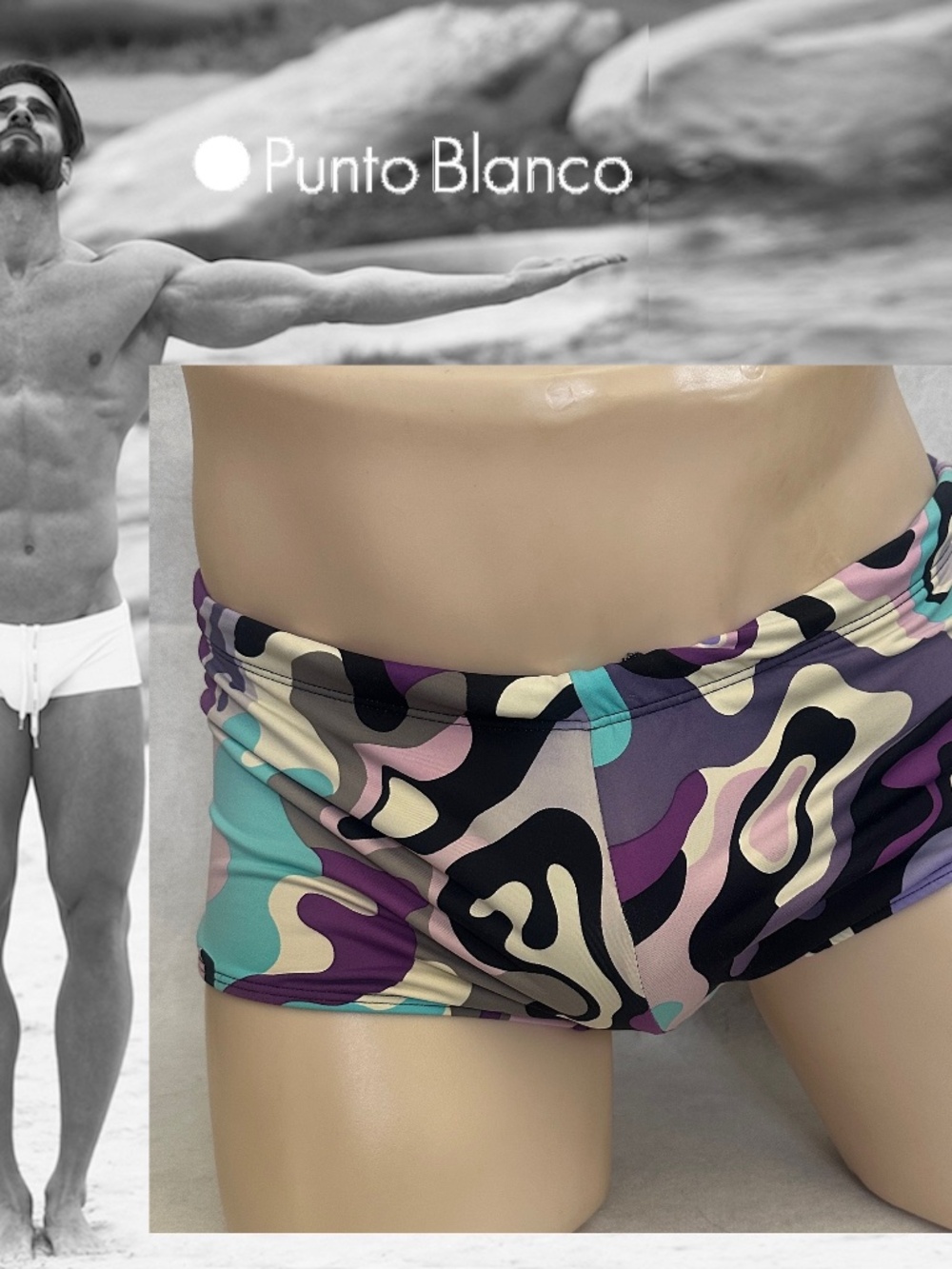 Punto Blanco Square Cut Swimsuit Small 34-38" waist Gently worn Nylon/spandex